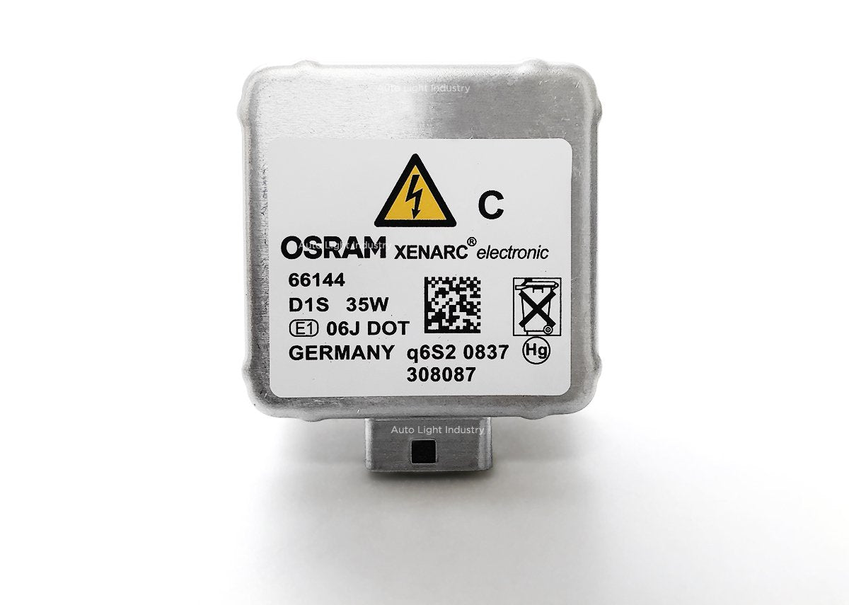 OSRAM D1S HID/Xenon Headlight Bulb 66144, 4300K OEM, Metal, Pack of 1, Made in Germany