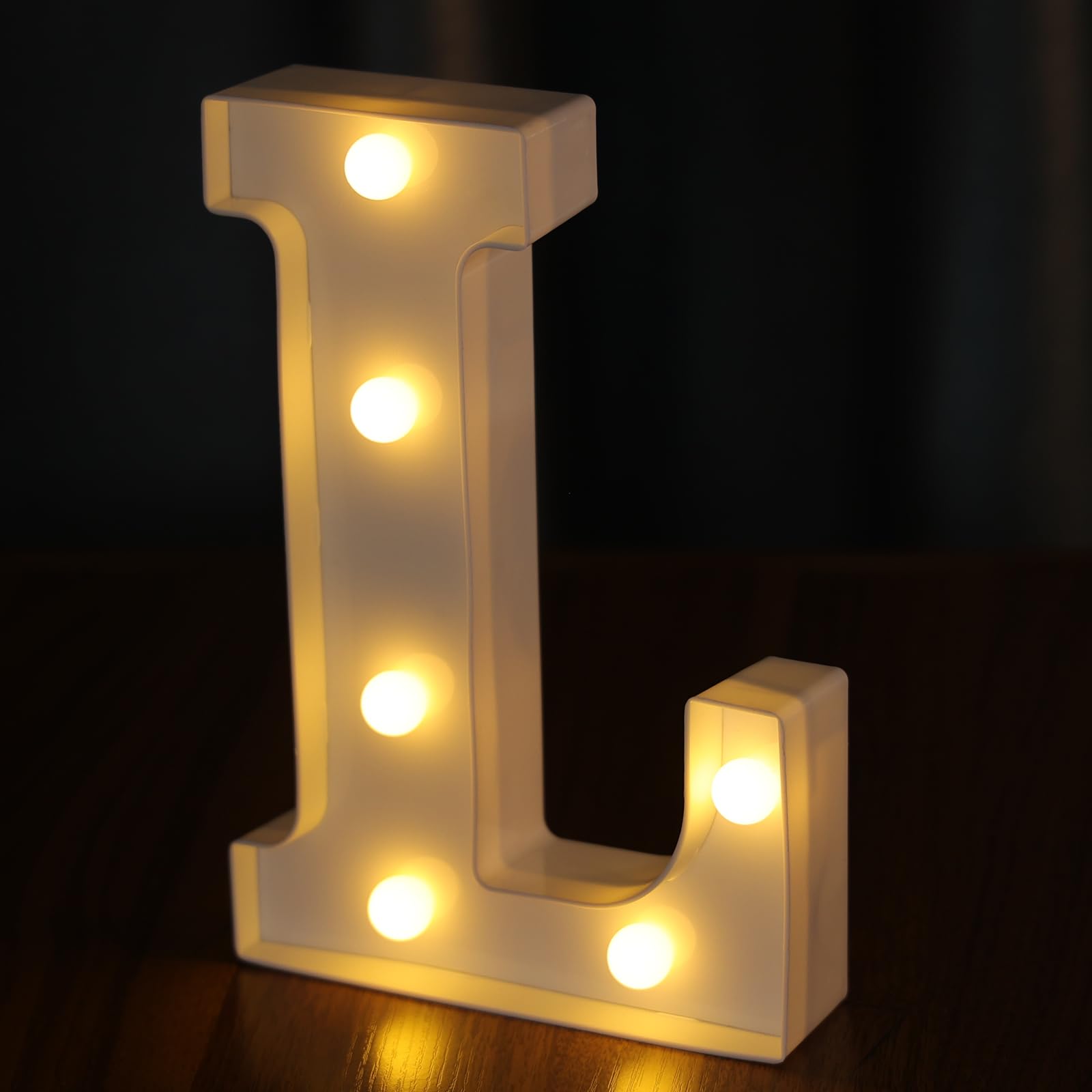 IFDGCTK LED Light Up Letters, Decorative Marquee Alphabet, Battery Powered, Warm Light, Size L