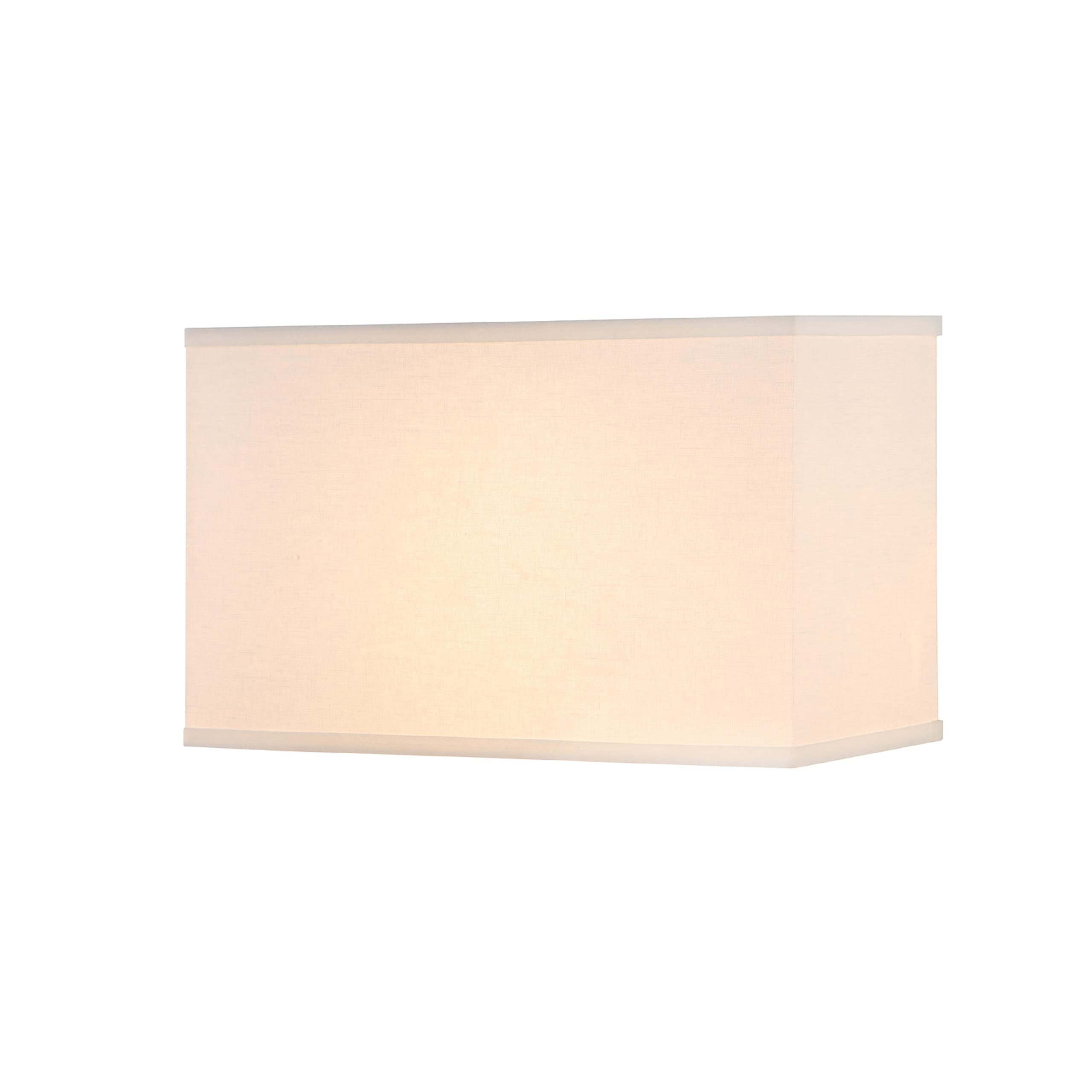 Aspen Creative 36010, Hardback Rectangular Contemporary Spider Lamp Shade/White Linen Fabric, (8+16)&quot; Top X (8+16)&quot; Bottom X 10&quot; Height