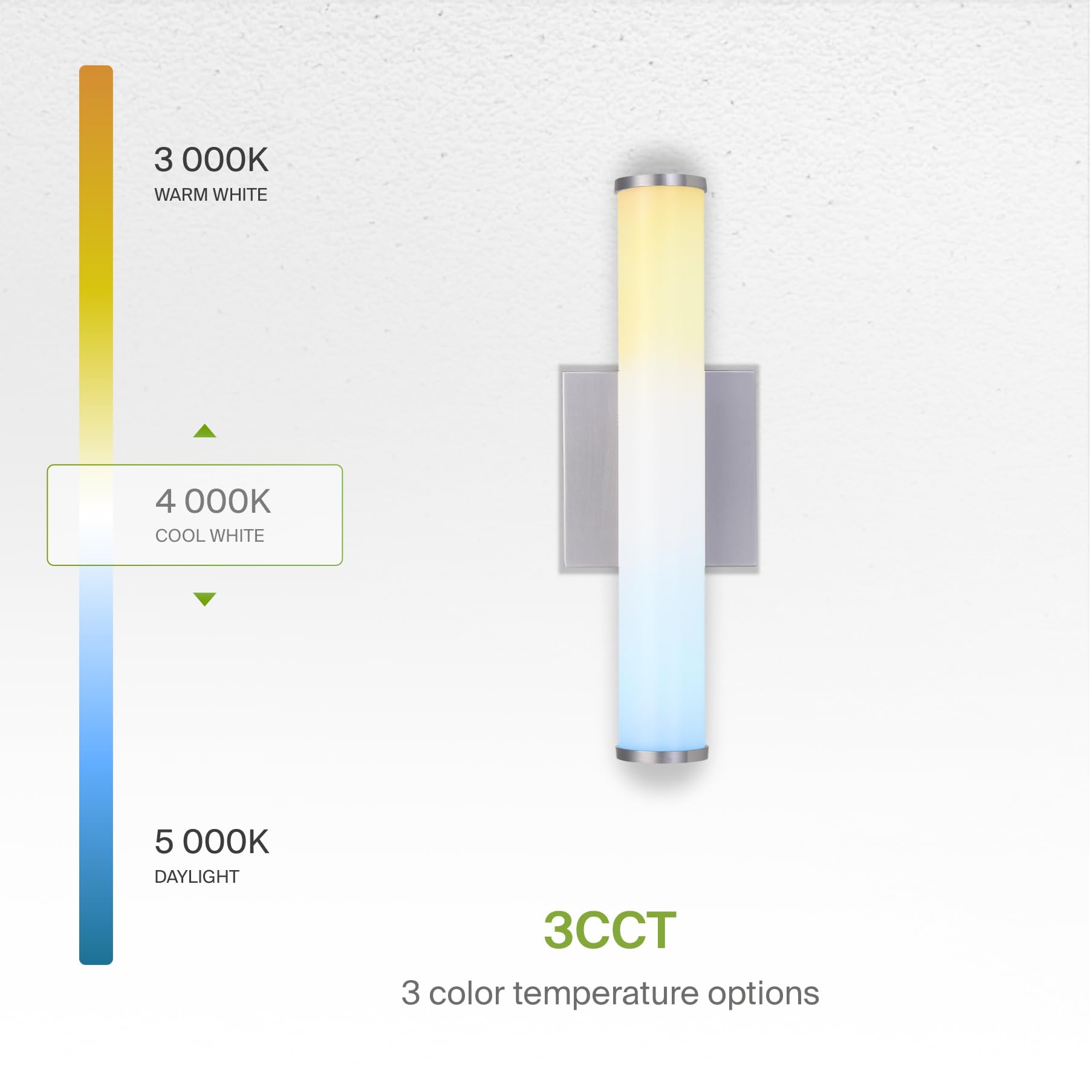 Asd Led 18 Vanity Wall Mount Light Fixture  Linear Bathroom Lighting Bar | 3Cct  Dimmable  Energy Star  Etl Listed | 20W 1500Lm 3000-5000K 120V | Long Tube Bath Sconce Over Mirror | Nickel  2 Pack