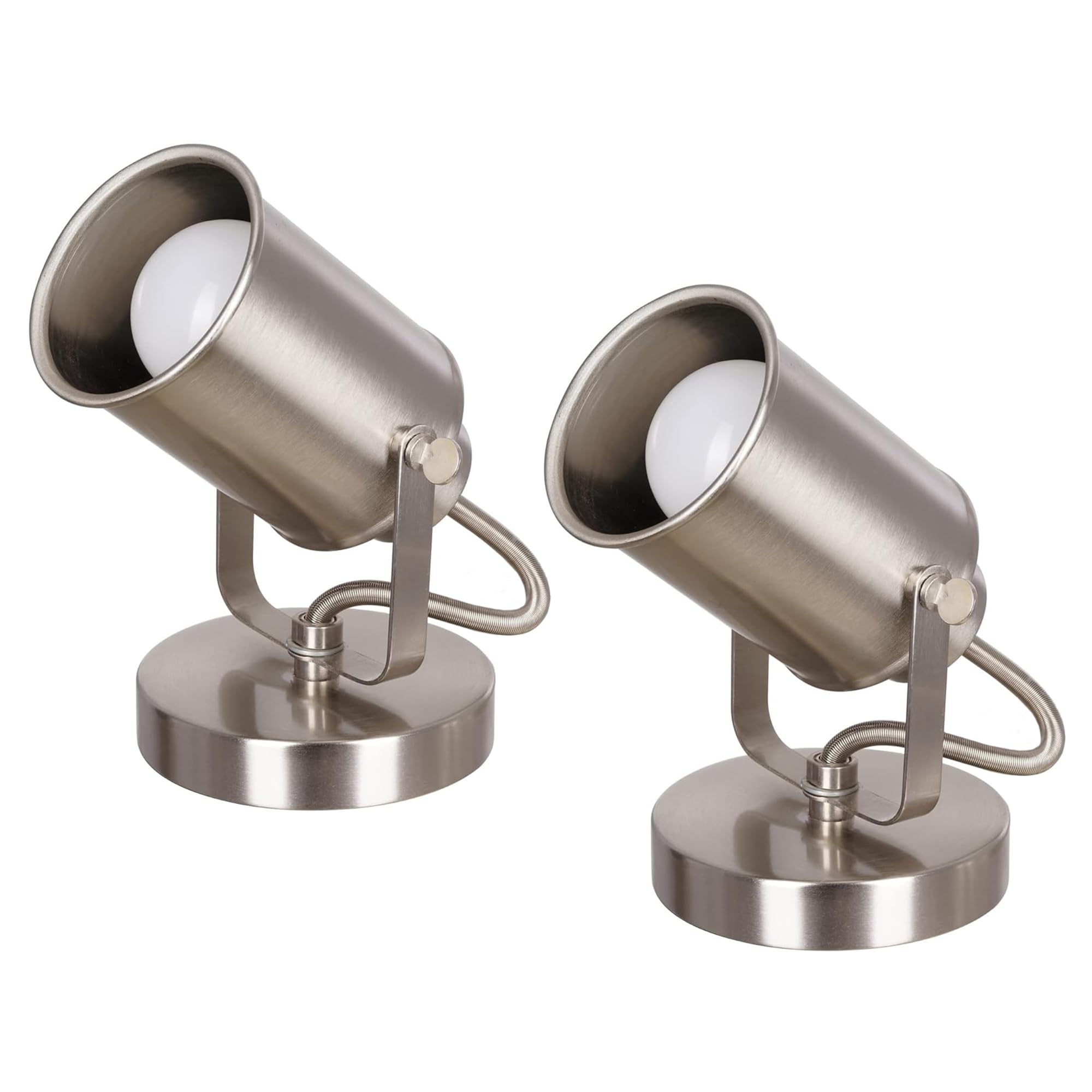 Catalina Lighting Modern Multipurpose Spotlight Desk or Wall Mount Accent Lamp, 6'', Brushed Nickel, Set of 2