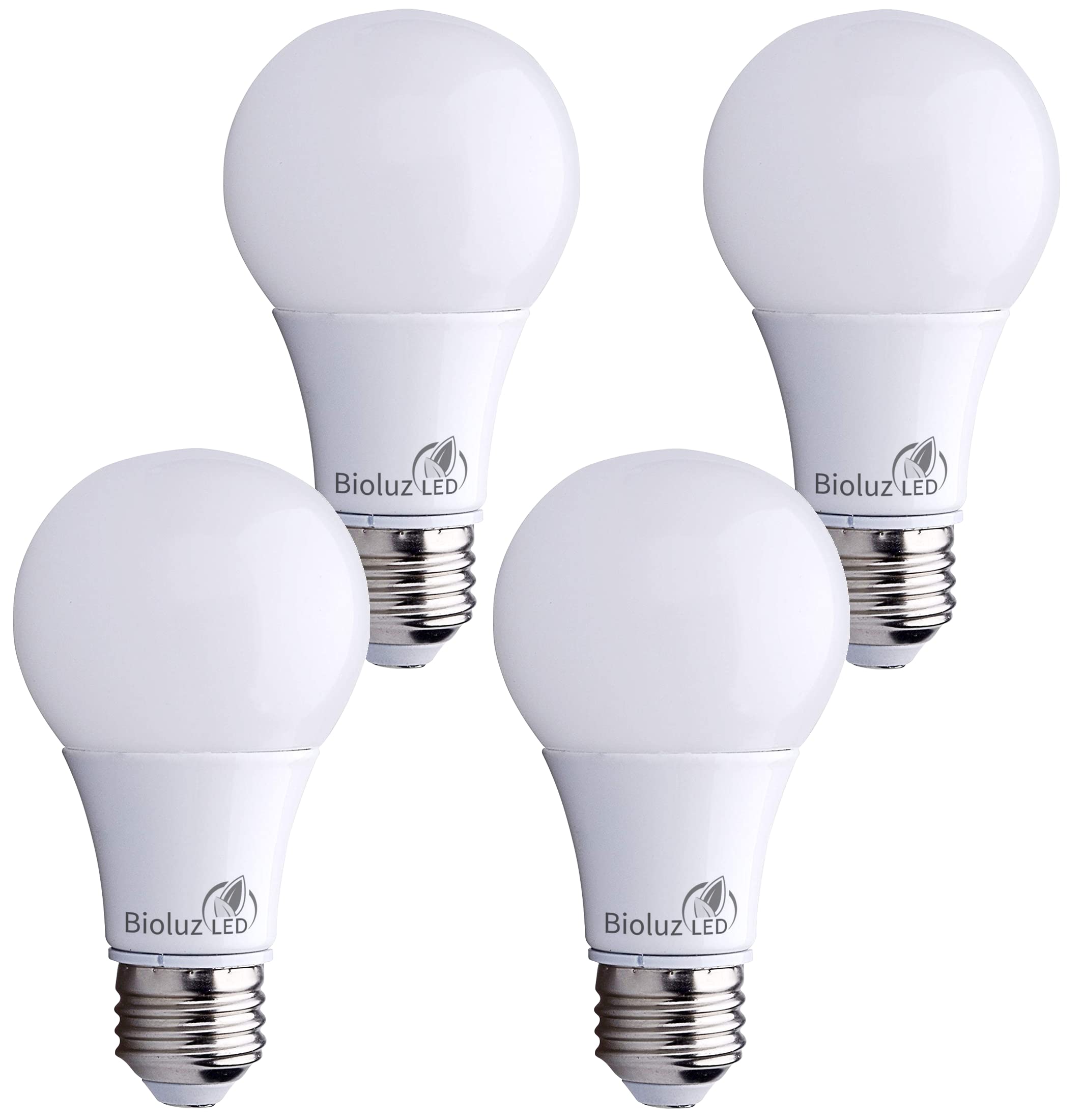Bioluz LED 100W Dimmable LED Light Bulbs, Soft White 3000K, A19 LED Light Bulb 1500 Lumen - 4 Pack