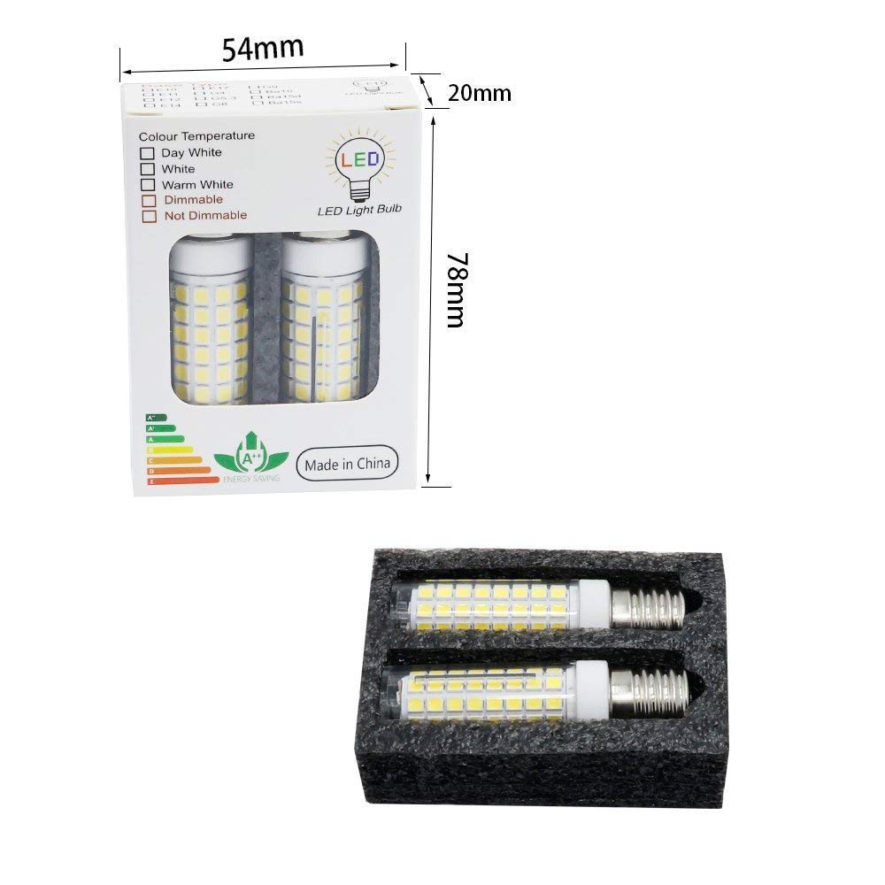 Ltyy E17 Led Bulb,Dimmable 8W,80W Halogen Bulb Equivalent,800Lm,Ac120V,E17 Bulb White 6000K,For Over Counter Microwave Ovens(Pac