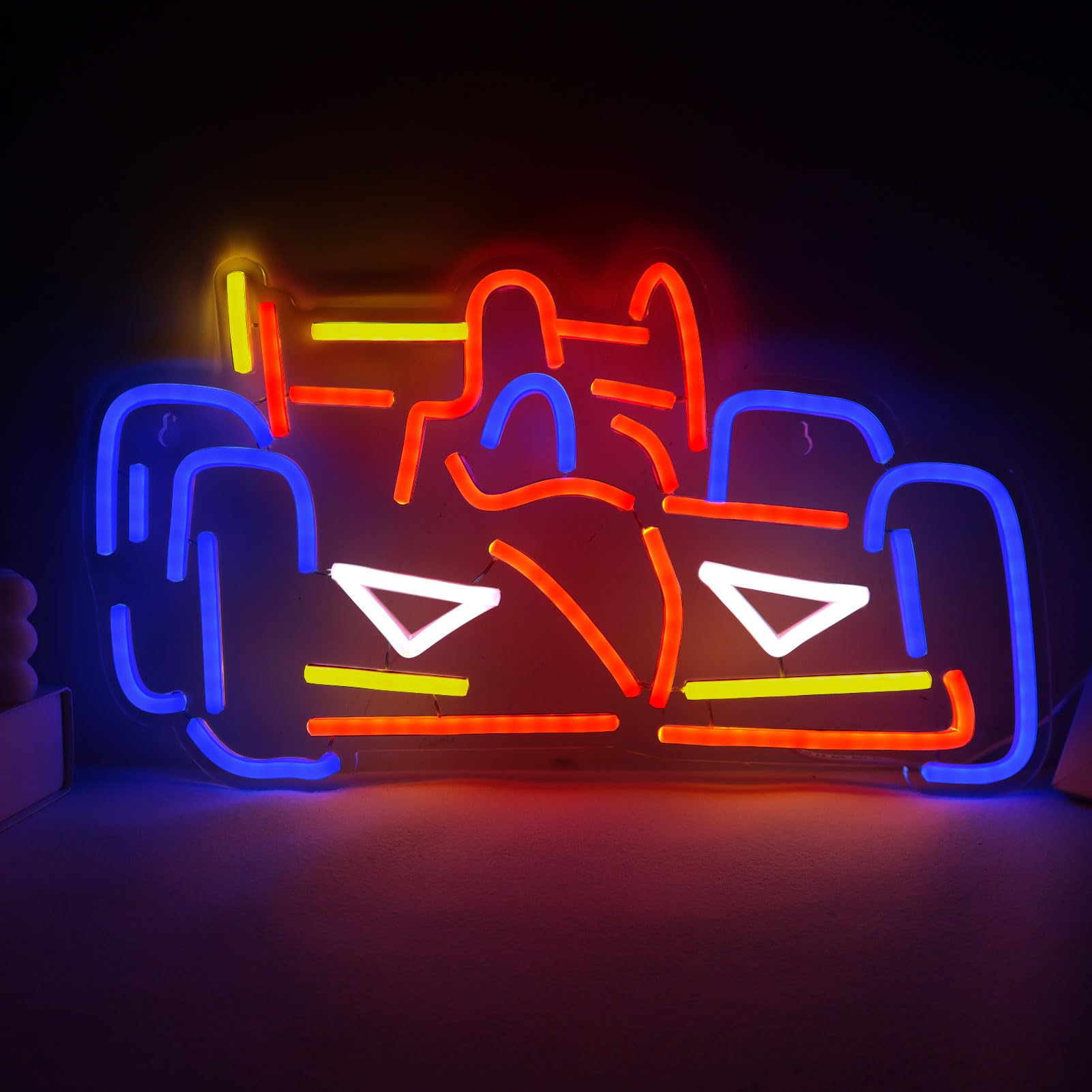 Pinlangdou Neon Sign, F1 Racing Wall Decor, 17x13 inches, Colorful Acrylic Art for Game Room and Bedroom