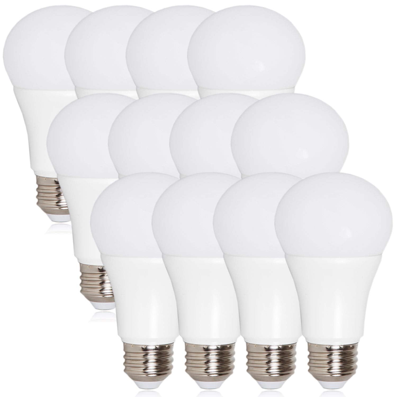 Maxxima Led A19 800 Lumens 60 Watt Equivalent Light Bulb Set - 2700K Soft White Light, Energy Efficient 10 Watts, E26 Base, Non-