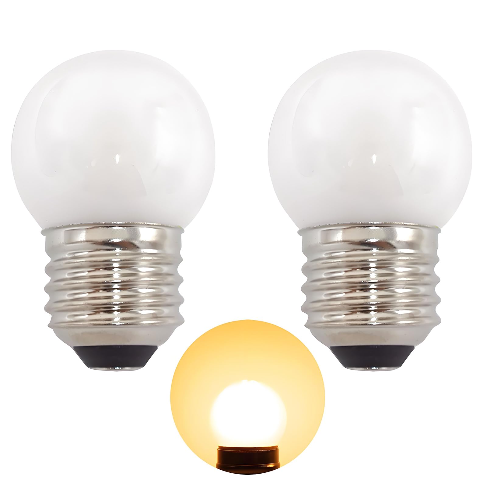 G40 1.5 Watt Low Wattage Led Bulb 15 Watt Equivalent,Standard E26 Base G14 Low Power Frosted Small Light Bulbs For Vanity Ceilin