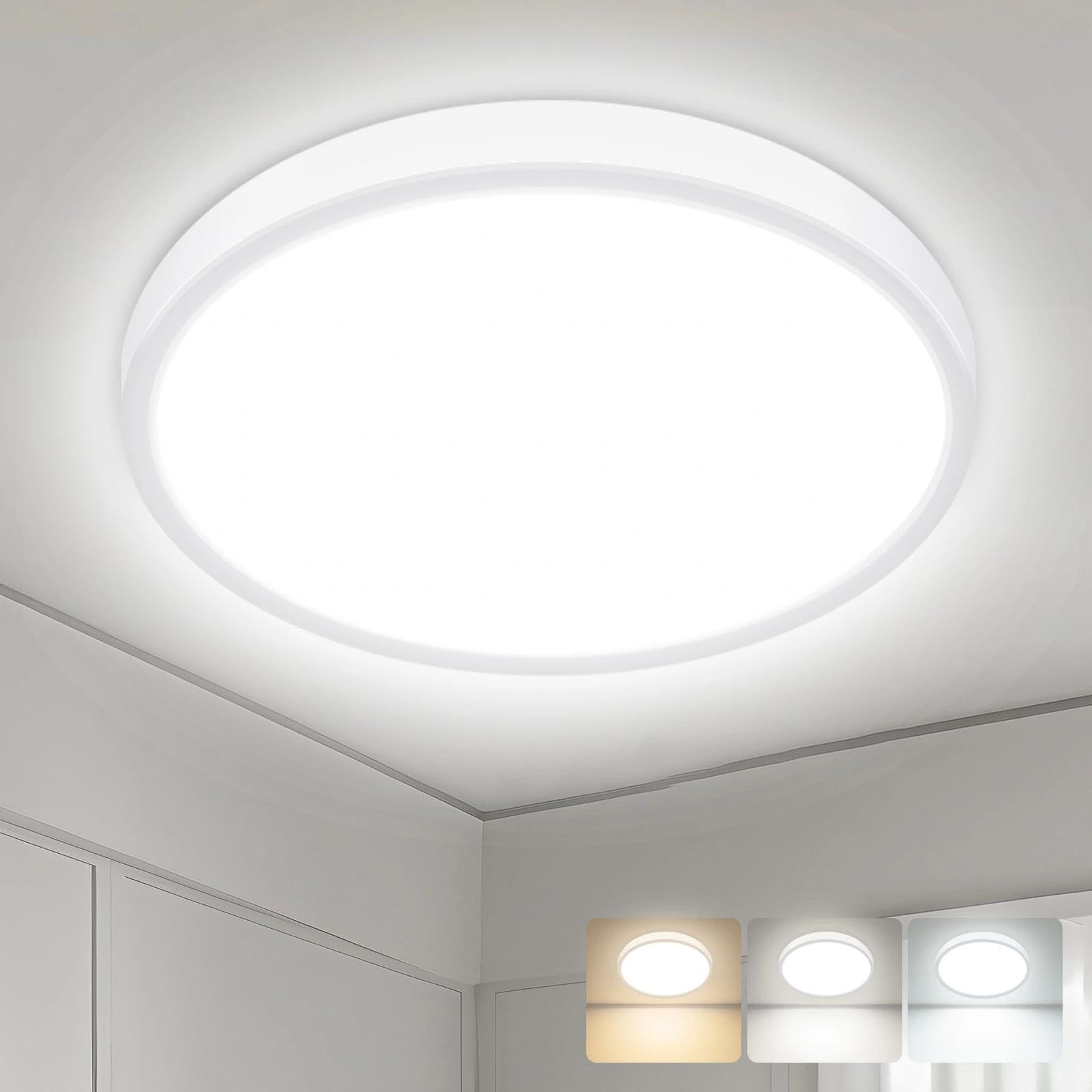 hepside 23INCH Big Dimmable Flush Mount Ceiling Light Fixture White  3CCT Selectable 3000/4000/6500K Ceiling Lamp  56W 5600LM Super Bright Low Profile Light for Bedroom  Kitchen  Bathroom  Hallway