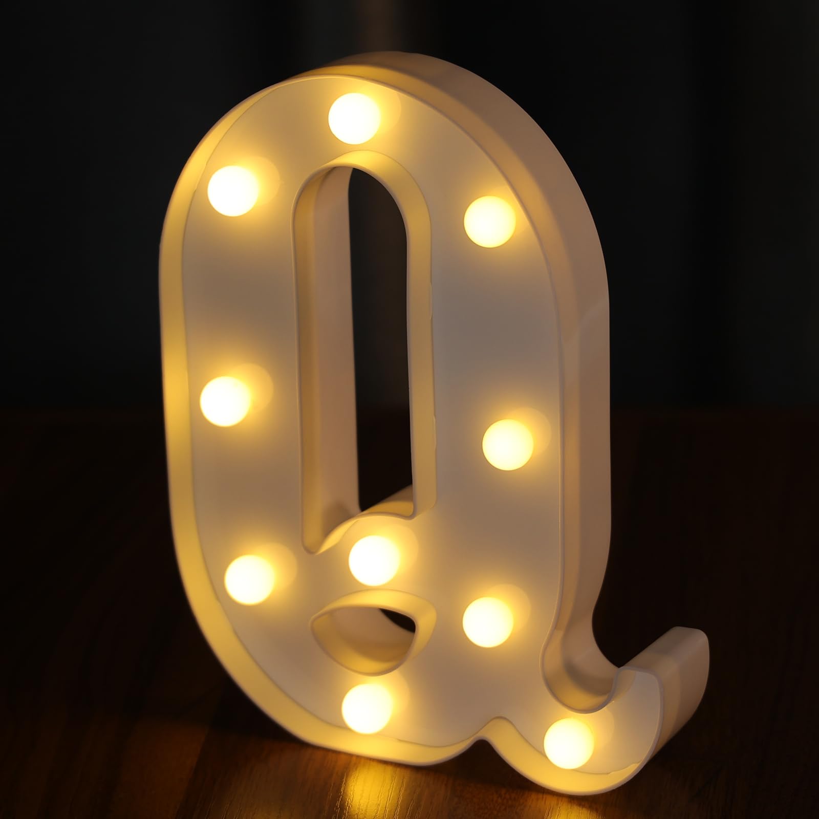 IFDGCTK Light Up Letters LED Alphabet Q, Battery Powered Decorative Marquee Night Light, Warm Light Color