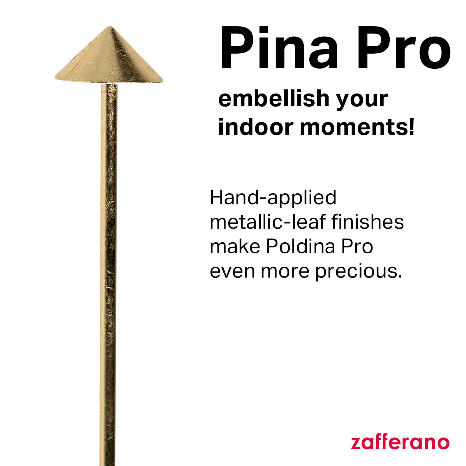 Zafferano, Pina Pro Lamp With Gold Leaf, Rechargeable Cordless Table Lamp With Touch Controls, Usable As An Indoor Lamp, Dimmer,