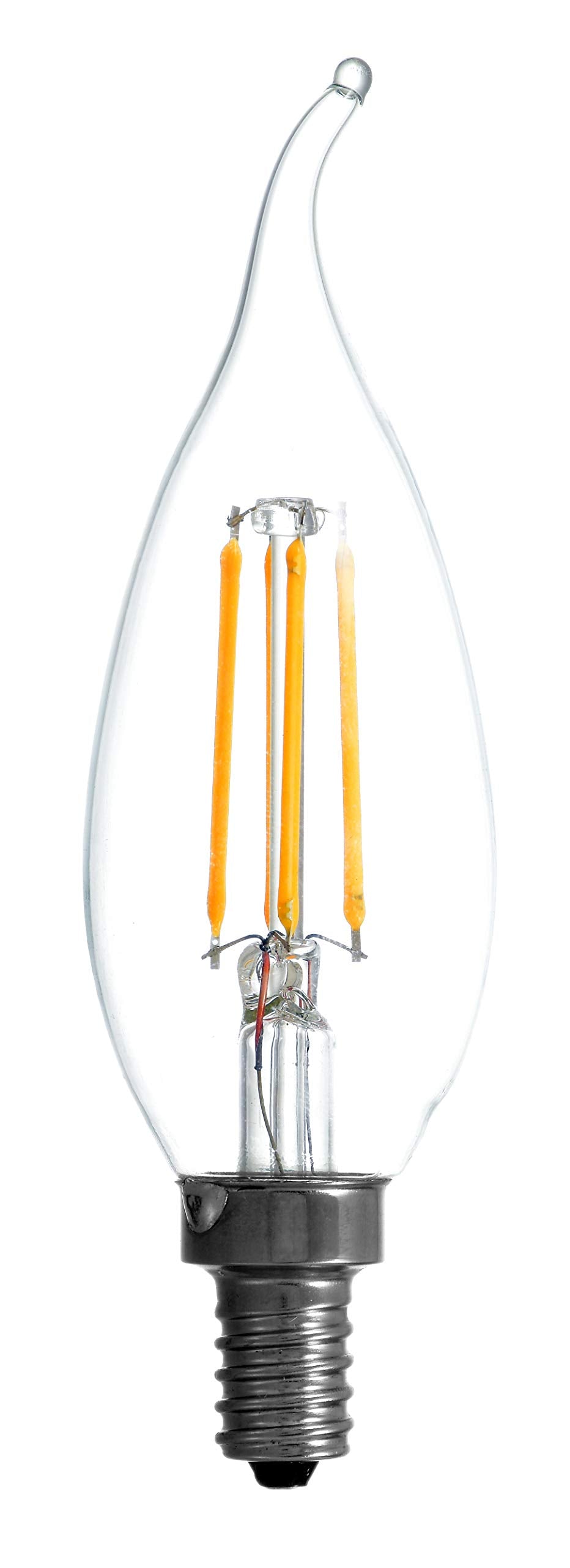 LEDVANCE SYLVANIA LED TruWave B10 Chandelier Bulb, 40W Equivalent, 4W, Dimmable, 350 Lumens, 2700K, Clear,