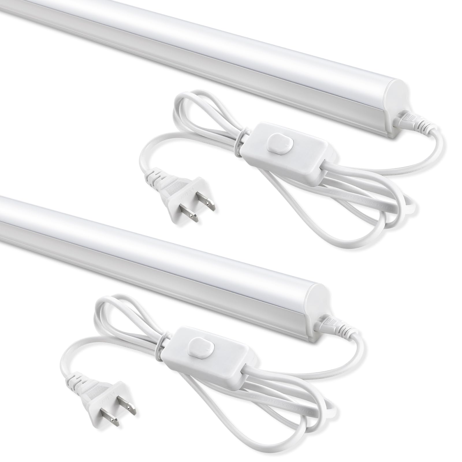 Sunlinkco (2 Pack 4Ft T5 Led Shop Light,6500K,20W,2300Lm(Super Bright White) Linkable Led Integrated Fixture,Garage Light,Ceilin