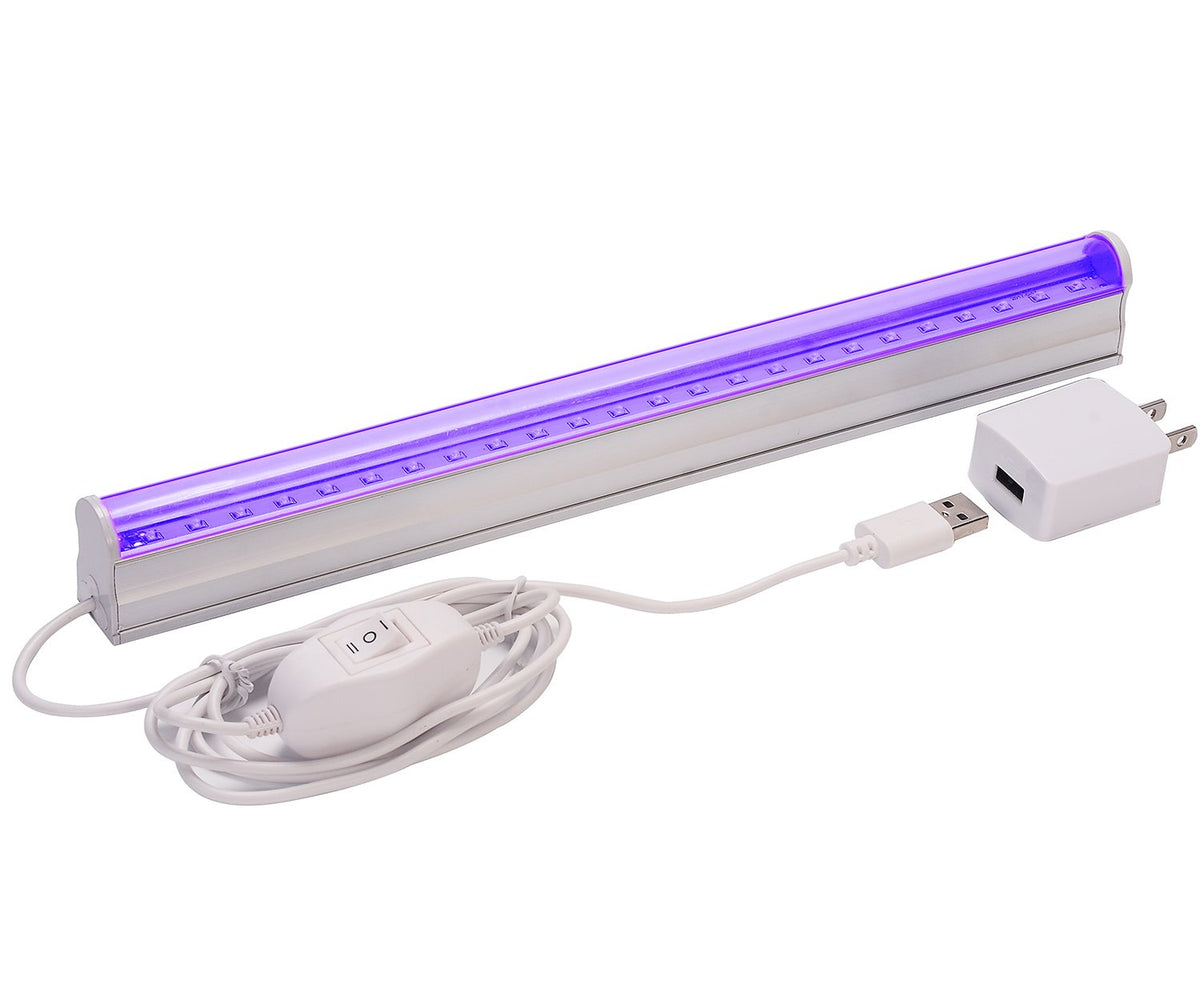 Aplstar Uv Led Black Light Fixtures, 6W Portable Blacklight Lamp For Stain Clean,Neon Paint Art,Uv Body,Glow Party,Uv Poster