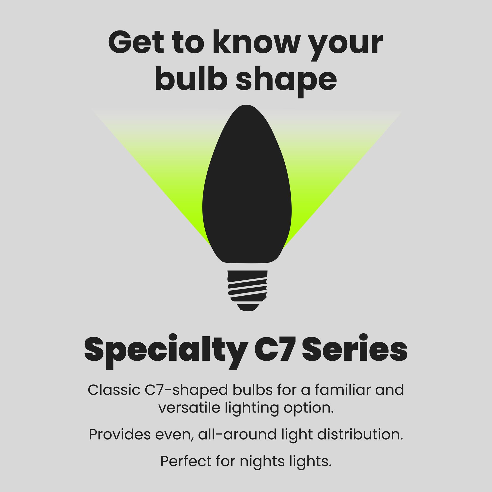 Feit Electric C7 LED Night Light Bulb, 0.6W, 4000K Cool White, Clear, 2 Count, Candelabra Base, Model BPC7/LED