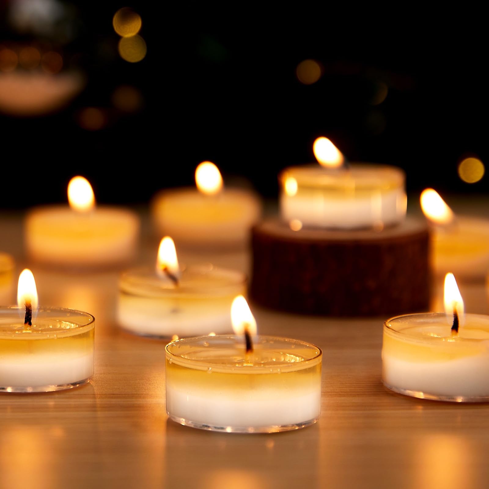 Hypmis Unscented Soy Tea Lights Candles 100 Pack Bulk, 4 Hours Long Burning White Tea Lights,Non-Paraffin, Smokeless, Mini Tealight Votive Candles for Wedding, Table Centerpiece, Party, Christmas