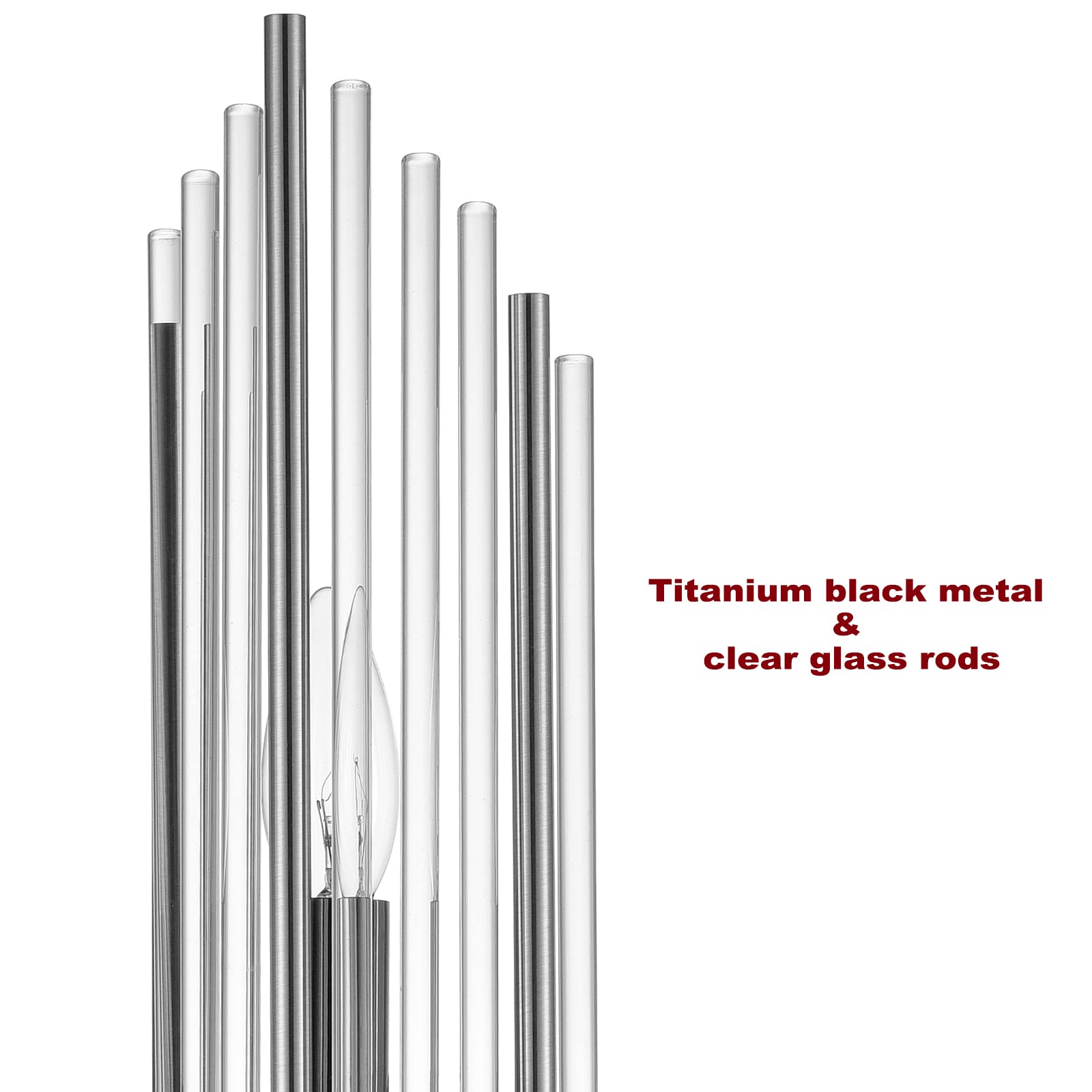 Shawnkey 2-Light Modern Wall Sconce, Black Metal & Clear Glass, Ideal For Bedroom & Bathroom