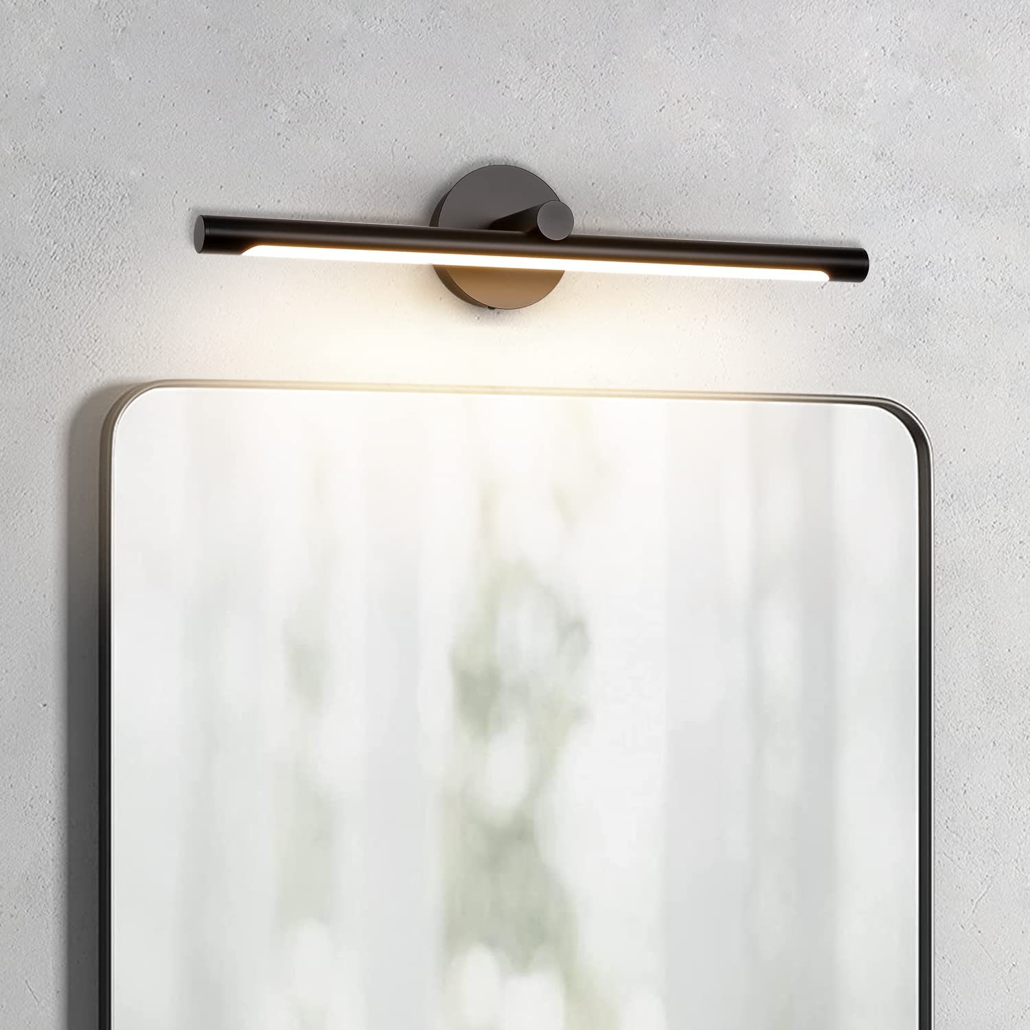 JUSHENG LED Picture Light Hardwired 12W 3000K Warm White 24.21in Black Metal Gallery Display Light Model 9050-12W-BK-3000K