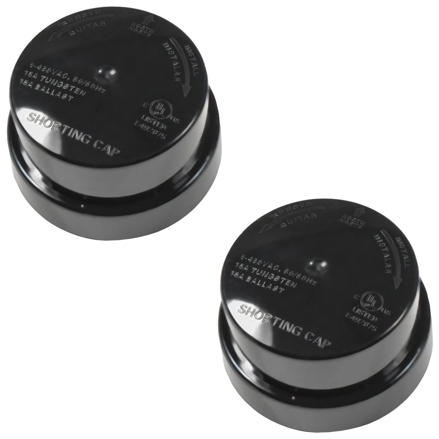 HQRP Photocell Sensor Shorting Cap, 2-Pack, Metal, Black, Twist Lock Plug for Outdoor Lights, Model 88777470411225