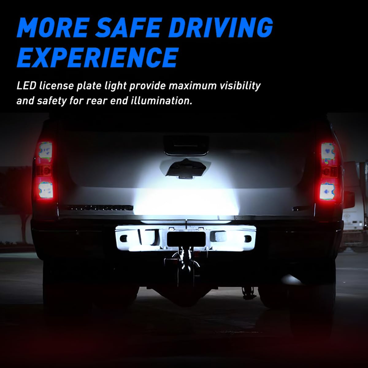 Besulen 2Pcs Car Led License Plate Lights  White Bright Light Rear Bumper Tag Lights  Assembly Oem Replacement Auto License Plate Light  For Pickup Truck F150 F250 F350 And More