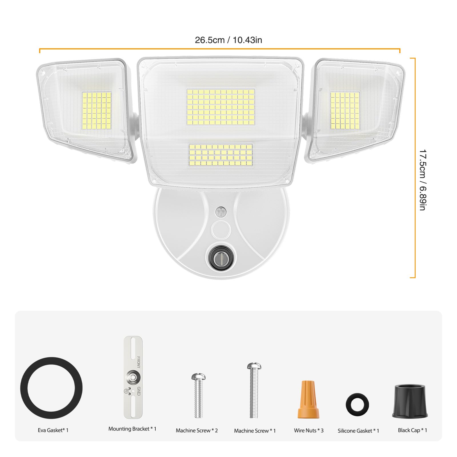 Onforu Dusk To Dawn Outdoor Lighting 90W 10000Lm Flood Lights Outdoor Ip66 Waterproof White Led Security Light With Photocell 6500K Daylight 4 Heads Exterior Light Fixture For Yard Patio Garden