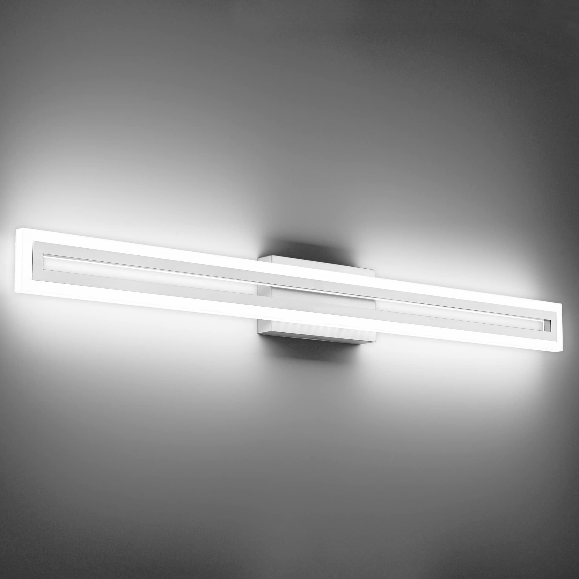 SOLFART LED Bathroom Light Fixtures 40 Inch Vanity Light 6000K Nickel Acrylic Model S8300-1020mm