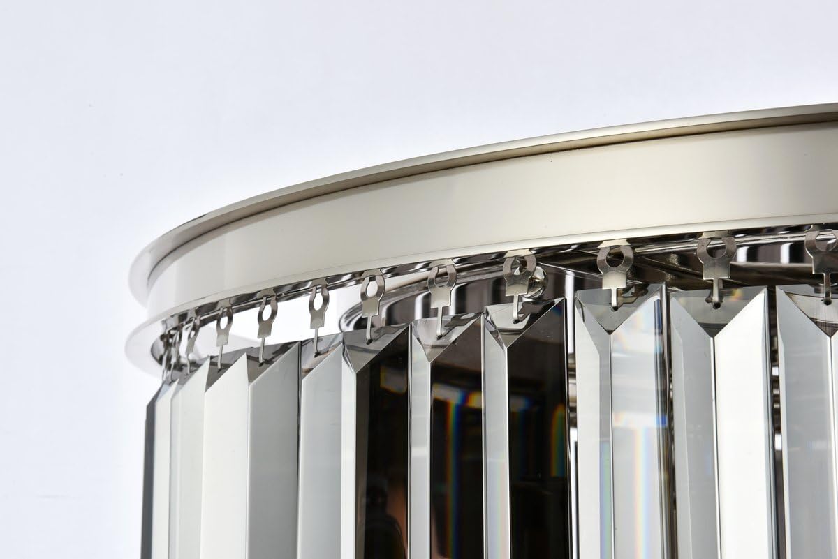 Urban Classic 10-Light Flush Mount - Polished Nickel, Alloy Steel, Grey/Silver