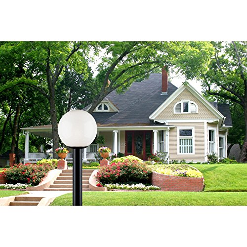 Westinghouse One-Light Post-Top Lantern, Black Polycarbonate with White Acrylic Globe, Model 6686100