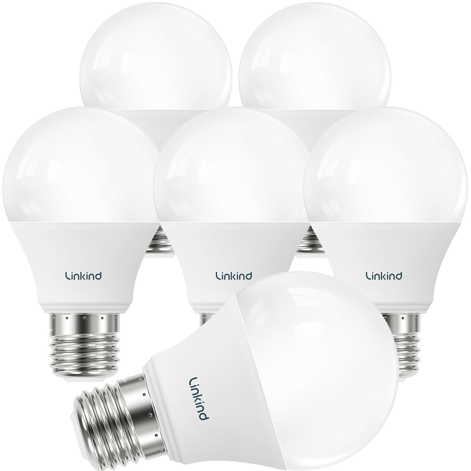 Linkind A19 Led Light Bulbs Dimmable, 60W Equivalent, 2700K Soft White Led Light Bulbs, High Cri90, 9W Energy Efficient 800 Lume