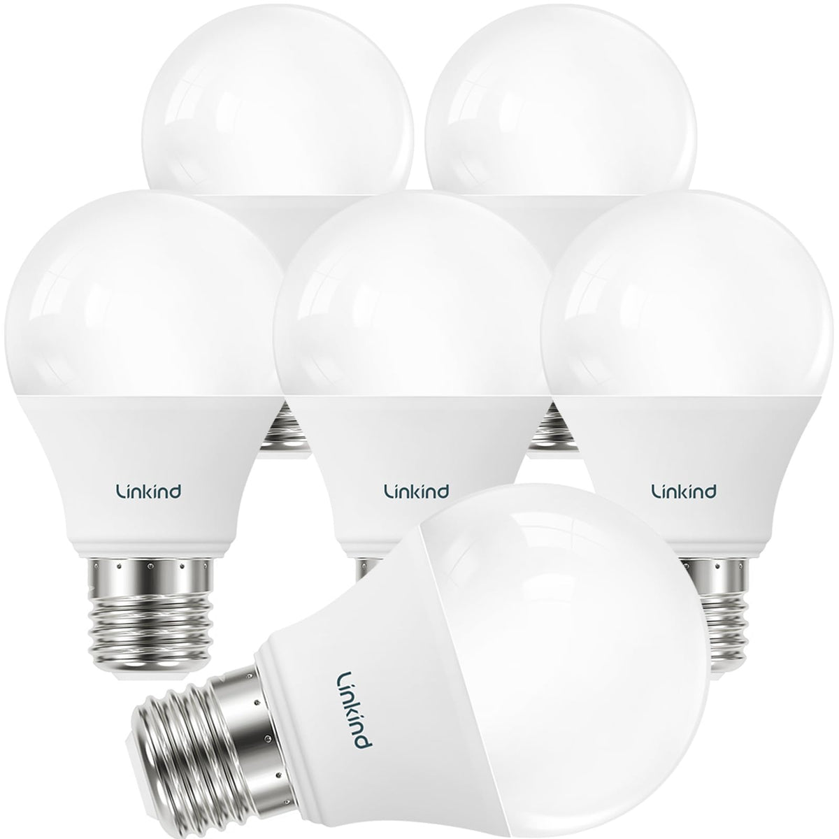 Linkind A19 Led Light Bulb, 40W Equivalent, 5W 2700K Soft White, 450 Lumens Non-Dimmable, E26 Standard Base, Energy Efficient Ul