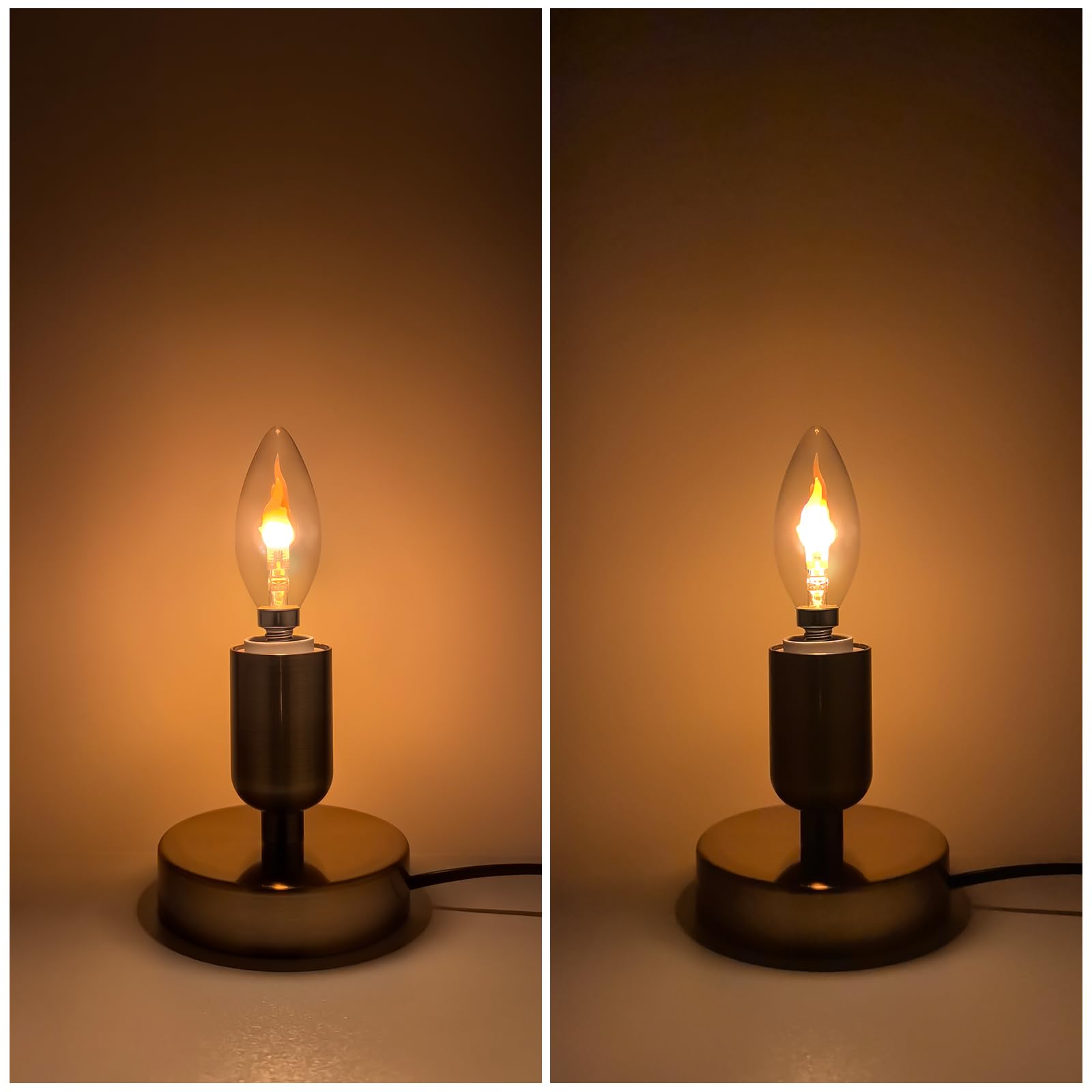 Xiaokalami C35/B11 Led Flame Effect Light Bulb E12 Flickering Candle Light Bulbs For Holiday Gifts Home Hotel Bar Party Decoration Non-Dimmable 6Pack