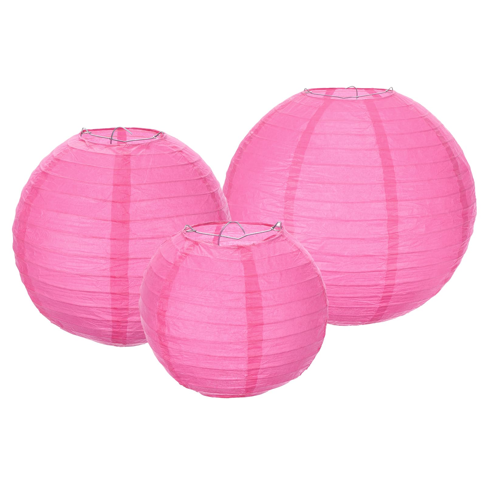 Meccanixity 6Pcs Paper Lanterns Decorative, 6'' 8'' 12'' Rose Red Round Hanging Lantern Chinese Lanterns For Home Decor, Birthda