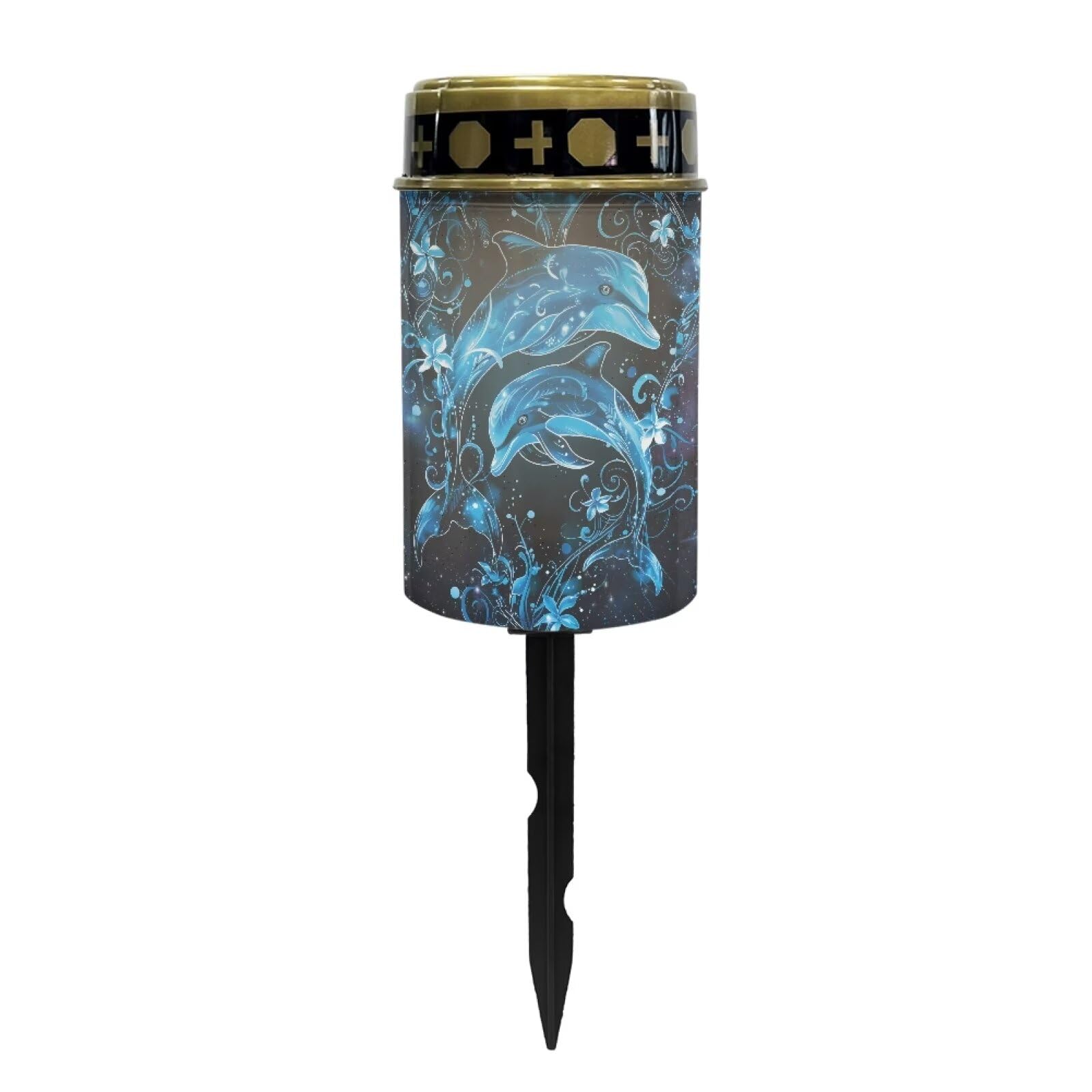 Psesaysky Dolphin Pattern Solar Stake Lights Waterproof Guardian Solar Lights Driveway Markers Solar Walkway Lights Sympathy Rem