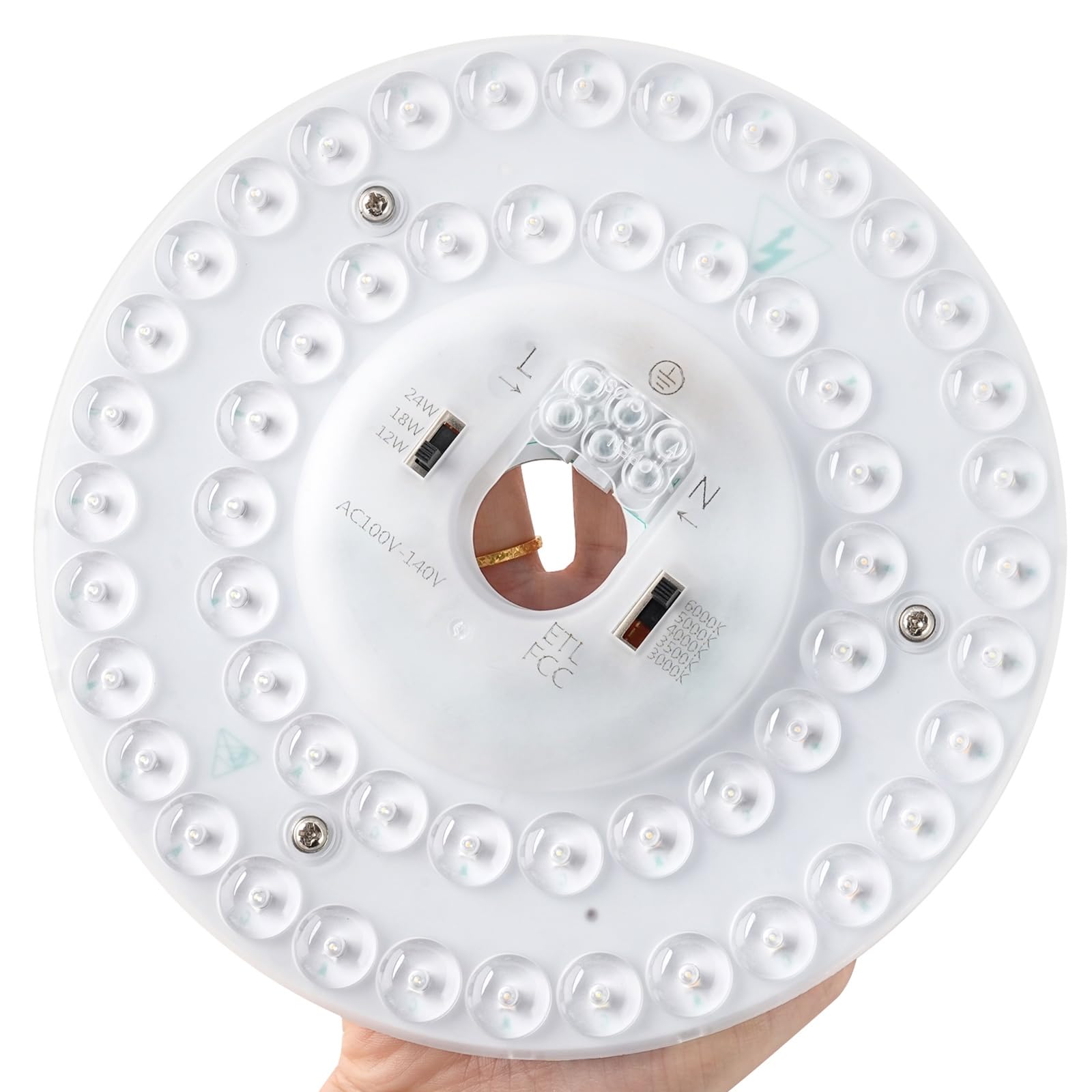 Haoledi 6.69'' 24W Led Ceiling Fan Light Retrofit Kit, Ceiling Light Replacement Kit, 5Cct 3000K 3500K 4000K 5000K 6000K Adjusta