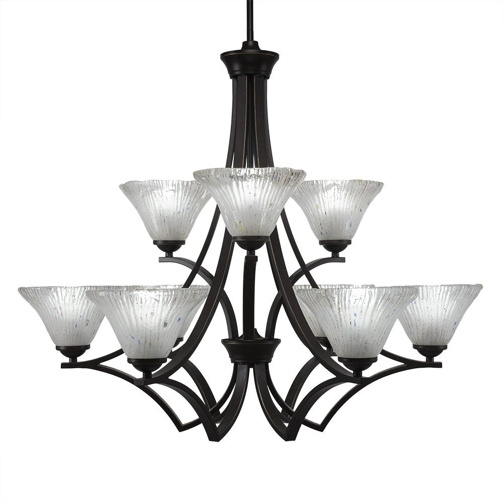 Toltec Lighting Zilo 9 Light Chandelier in Dark Granite (569-DG-751)