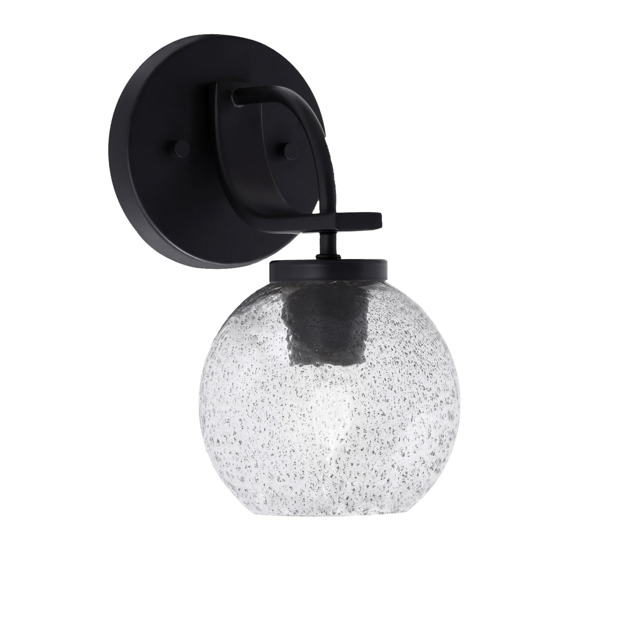 Cavella 1 Light Wall Sconce Shown In Matte Black Finish With 5.75" Smoke Bubble Glass