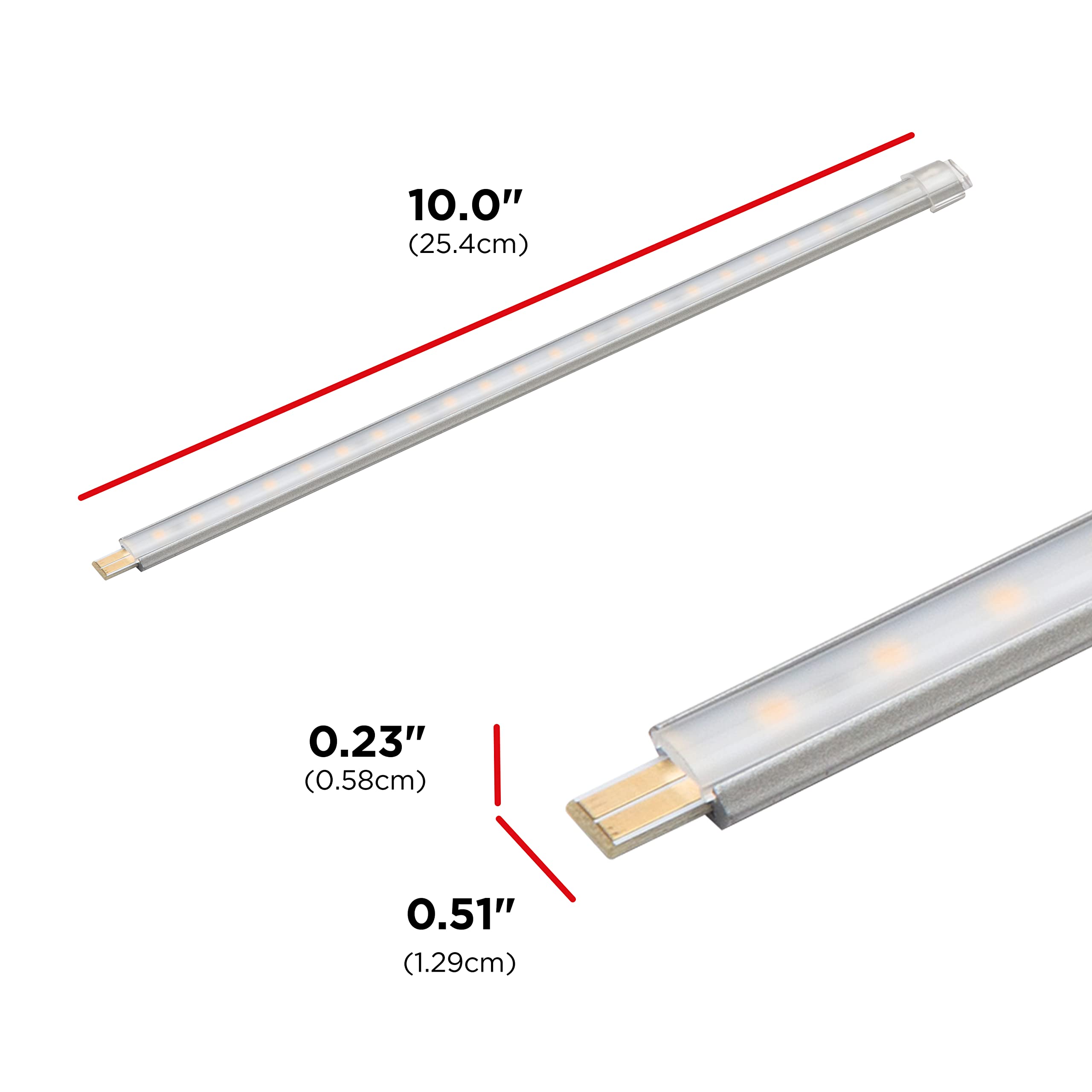 Ultrapro 10In. Linkable Led Bright Strips, 3 Pack, 825 Lumens, 2700K Warm White Light, Low Voltage, Under Cabinet Lighting, Stri