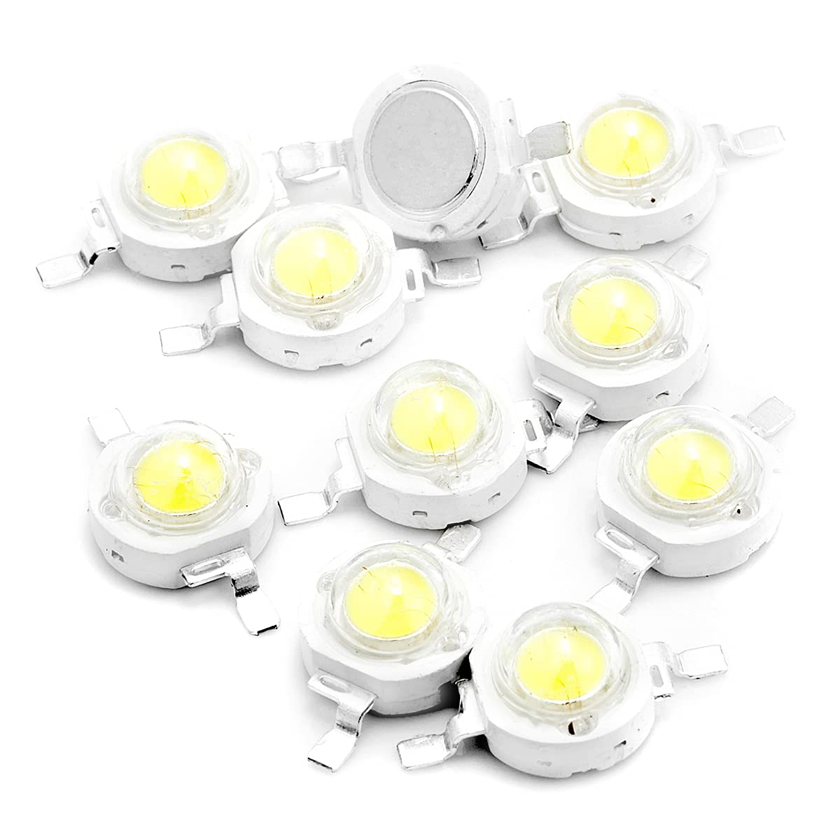 CHANZON 10 pcs 3W Cool White LED Chip SMD COB Light Emitter - Super Bright 10000K, Copper Material, DIY Lighting Components