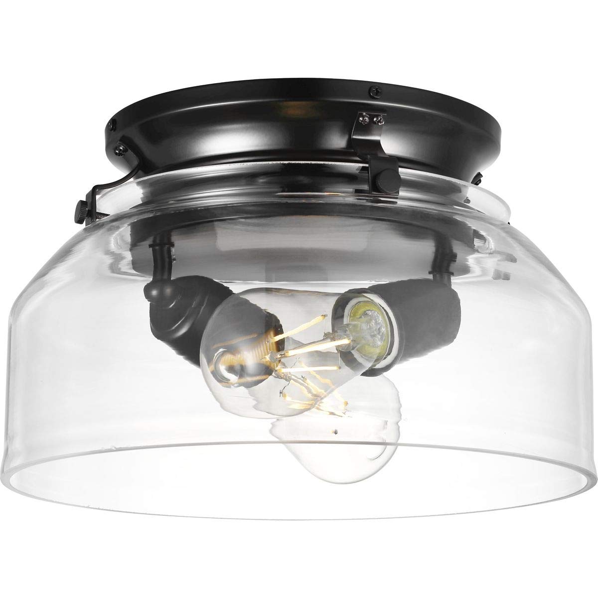Progress Lighting Springer Collection Clear Glass Light Kit Matte Black, 7.50X11.87X11.87