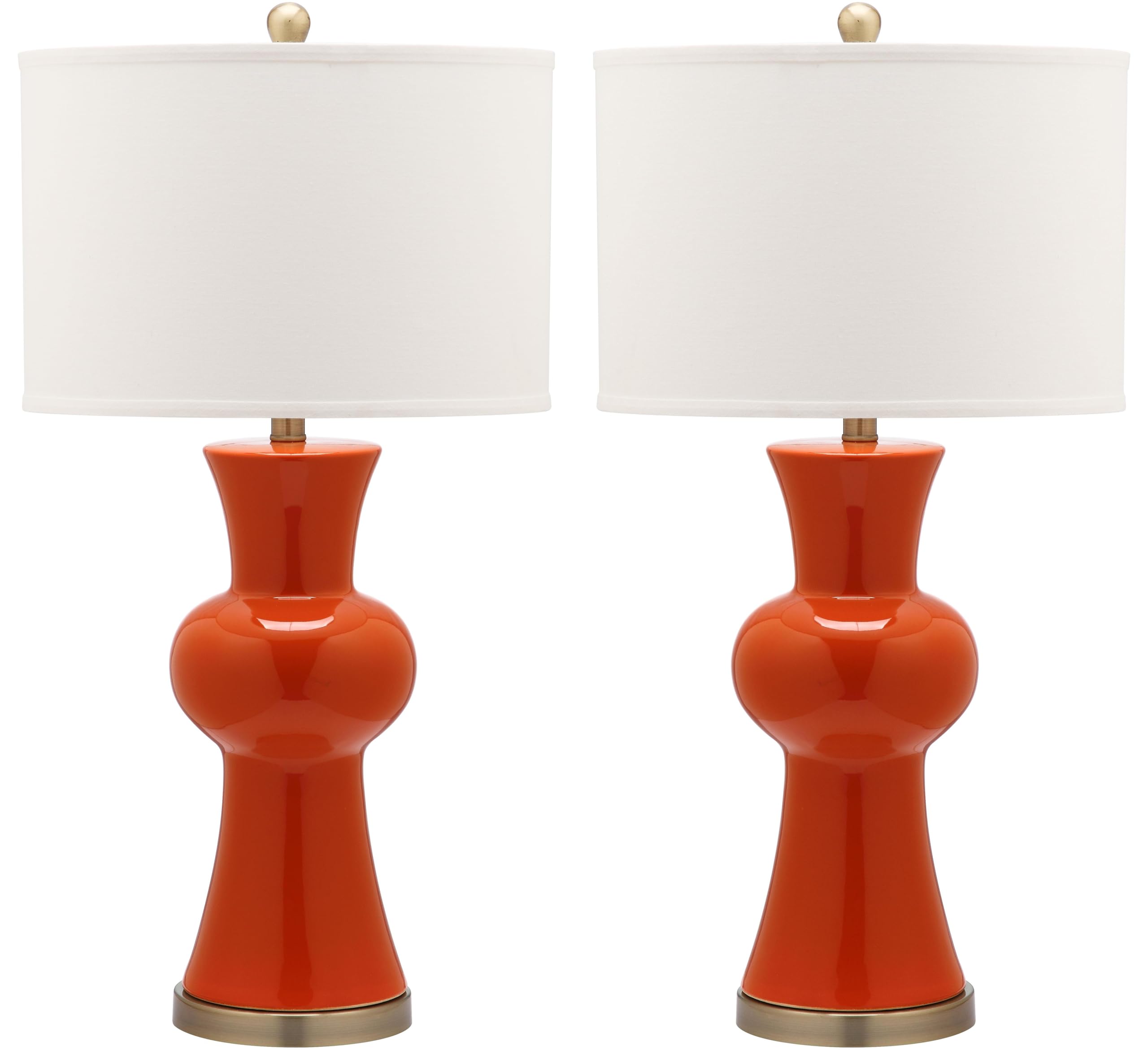 Safavieh Lighting Collection Lola Column Orange Table Lamp, Set of 2