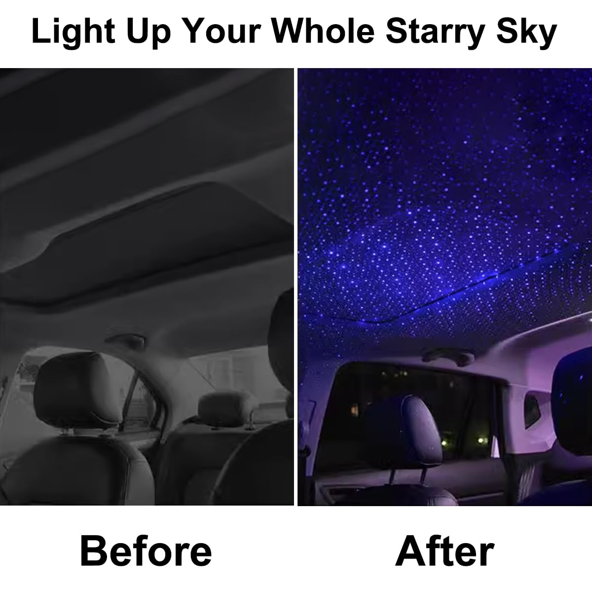 Ledcare Usb Projector Night Light, Portable Adjustable Star Roof Light Car Interior Led Romantic Atmosphere Star Projector For C