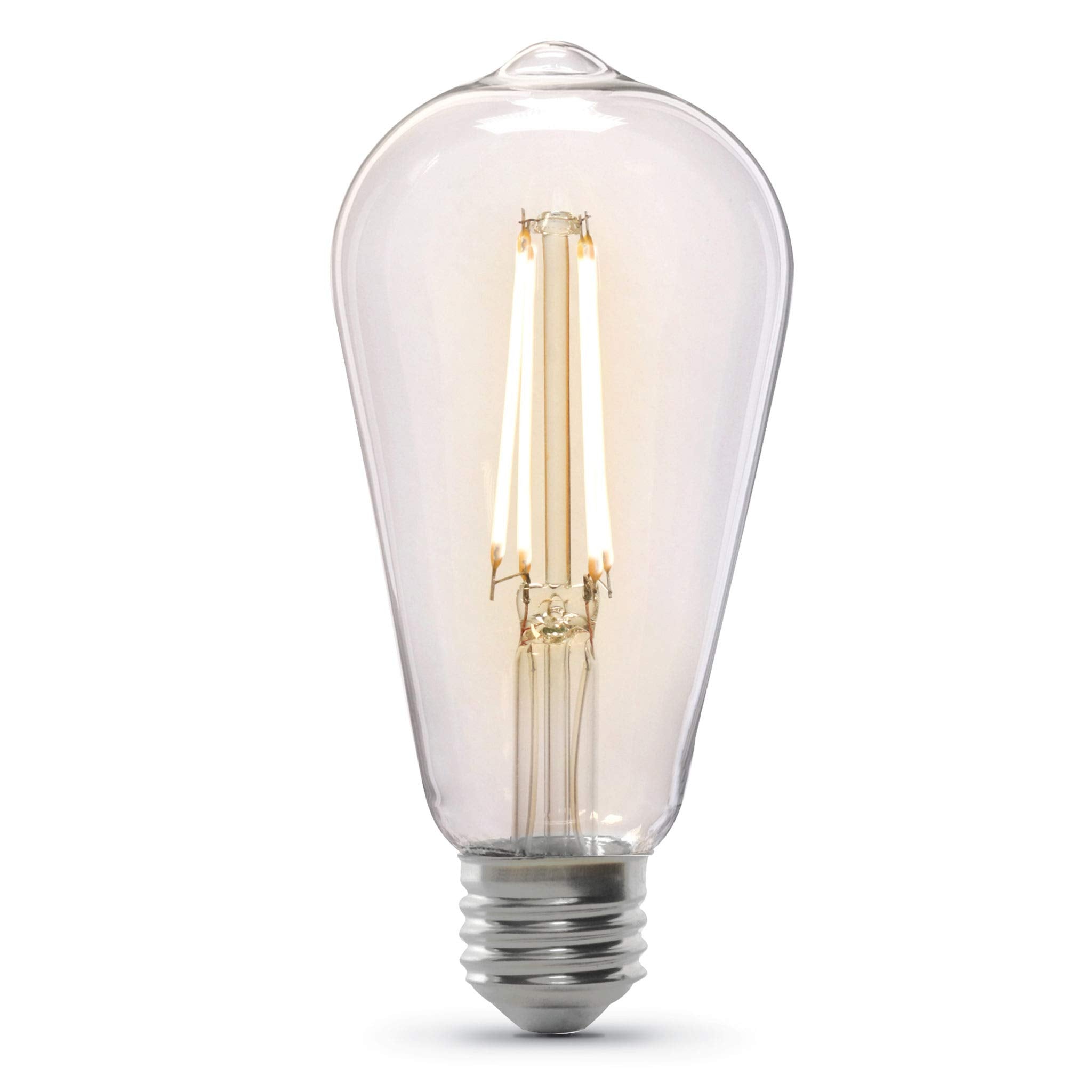 Feit Electric ST19 Clear Glass LED Bulb - 60W Equivalent, 400 Lumen, 2100K Soft White, Dimmable, 1 Count