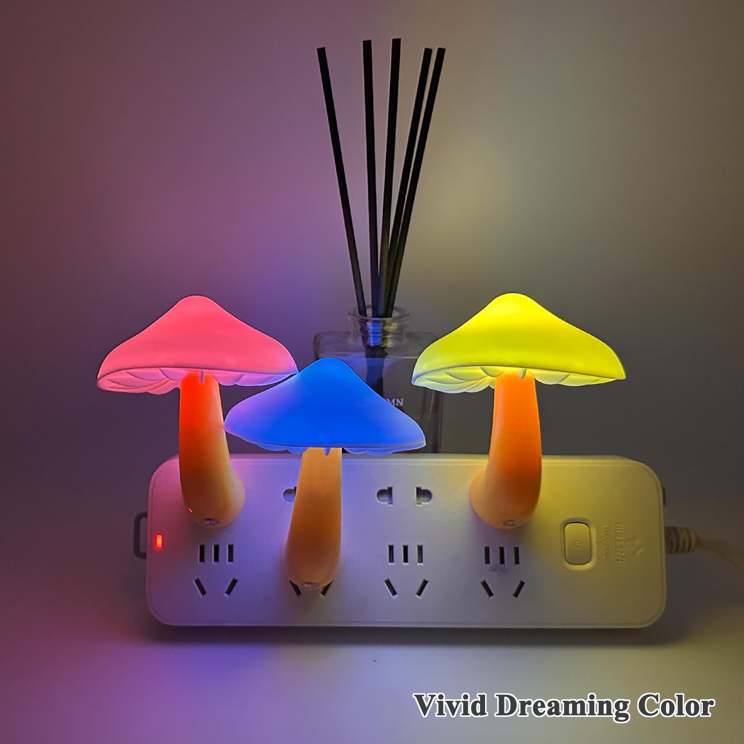 Kazgroth Color Changing Mushroom Night Light - RGB Plug-in Lamp for Kids & Adults, Cute Nursery Decor for Bedroom, Bathroom, Kitchen, Hallway
