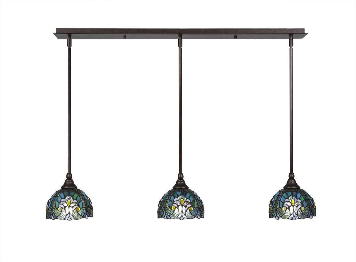 Toltec Lighting 3 Light Linear Pendalier In Bronze (36-Brz-9925)