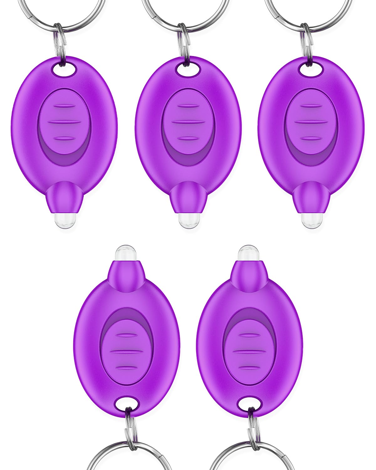 Uniclife 5 Pack Mini UV LED Keychain Flashlight Portable Purple Light Detector for Currency 10 Lumen LED Keychain Light Battery 