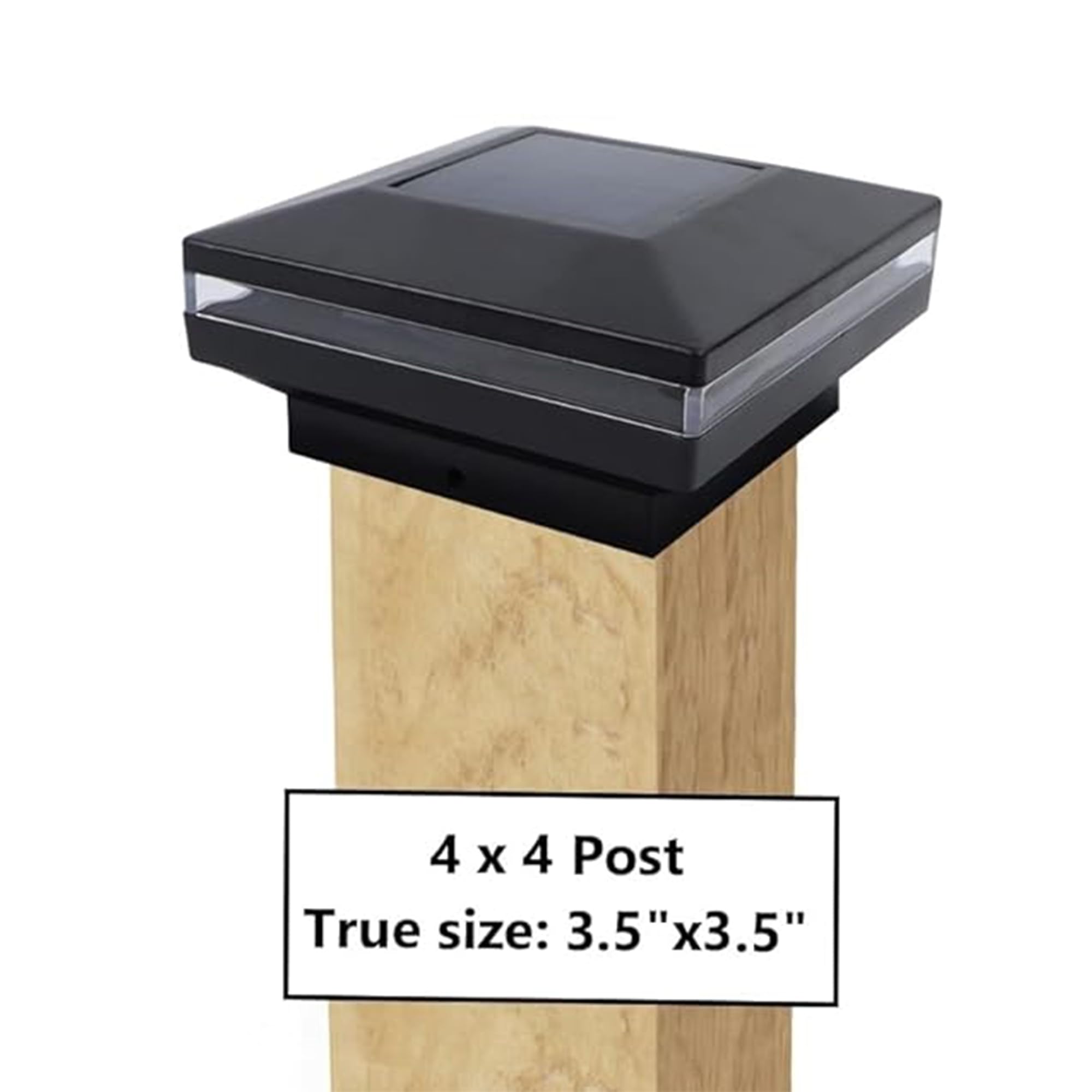 Dynaming 12 Pack Solar Post Lights, Outdoor Solar Powered Decorative Post Cap Light, Black Shell & Brightness Warm White Led Lig