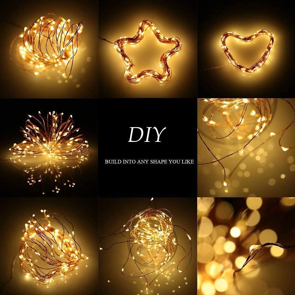 Sanniu Led Fairy Lights Battery Operated, 4 Packs Mini Battery Powered Copper Wire Starry String Lights for Christmas,Bedroom, P