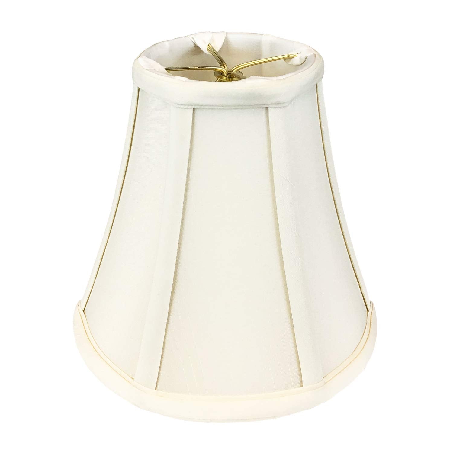 Royal Designs, Inc. True Bell Lamp Shade, Faux Silk, 4inx8inx7.25in, Round Clip, Eggshell, Model BSO-704RC-8EG