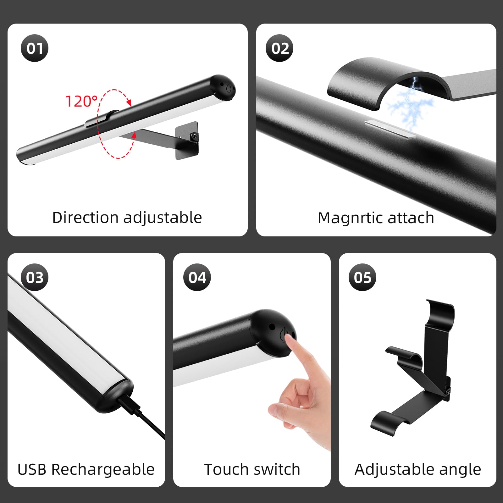 Swatia Picture Light, 3Cct Dimmable, Rechargeable Painting Light With Remote Operation, 16 Inch Battery Powered Wall Light, 300