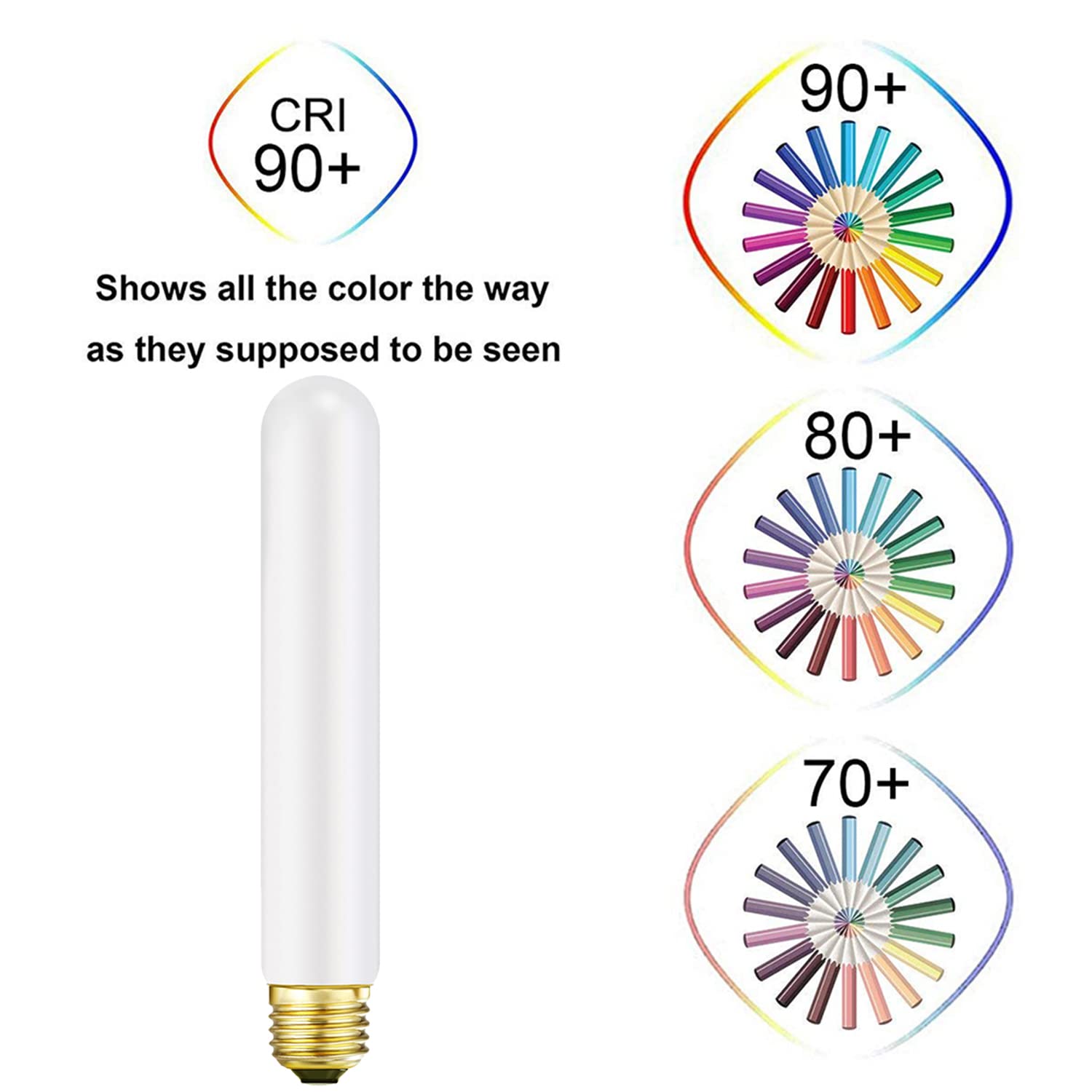 Leools T10 LED Light Bulb 6W Dimmable 2700K Warm White 7.3inch Glass-Frosted 4 Pack