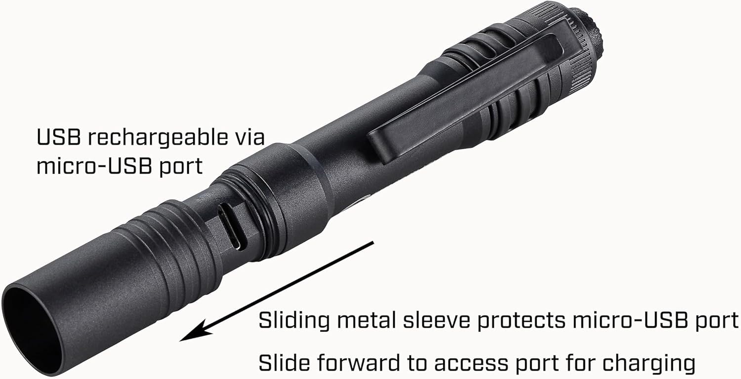 Streamlight 66606 Microstream 250-Lumen Edc Ultra-Compact Flashlight With Usb Rechargeable Battery, Box, Blue