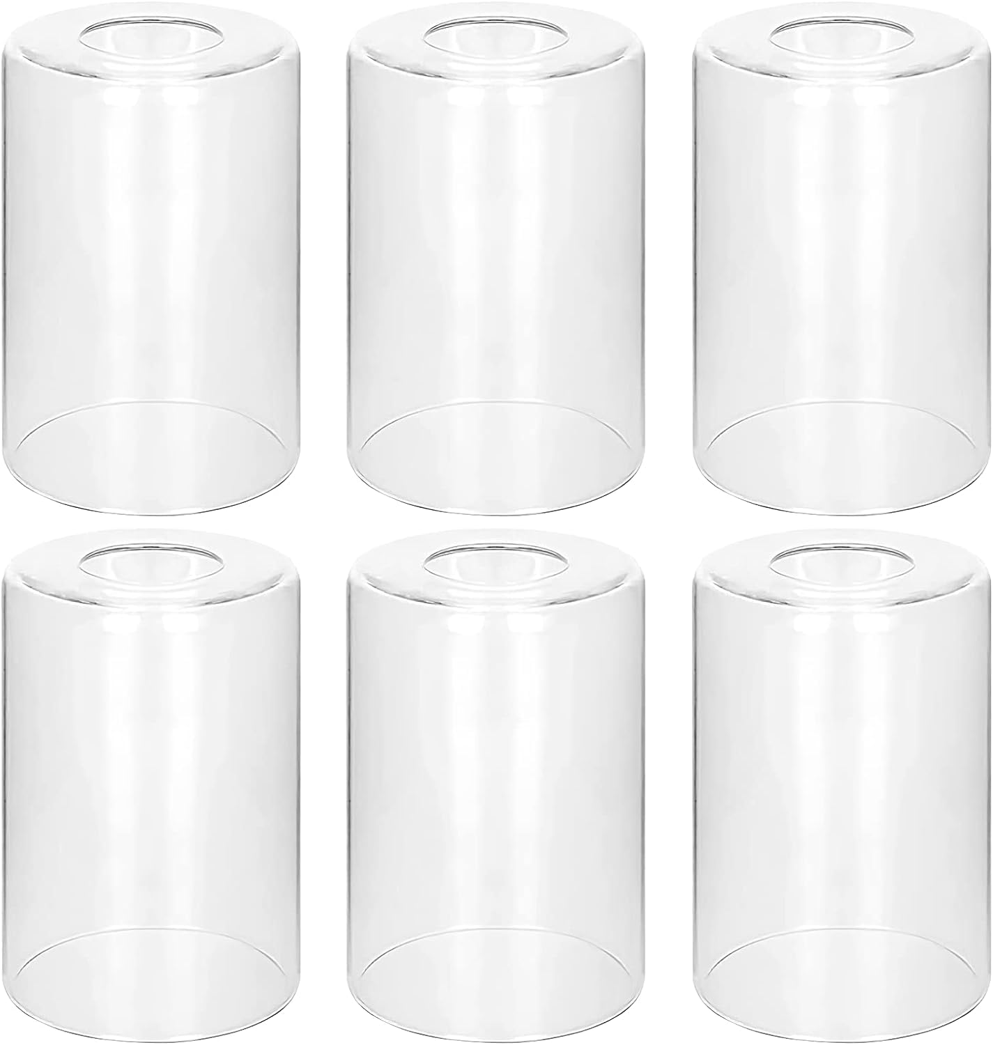 Go&So 6 Pack Clear Glass Lamp Shade Replacement, 5.5" Height, 3.54" Diameter, 1.65" Fitter - Cylinder Glass Pendant Light Shades Only,High Transmittance For Chandelier Shades,Floor Lamps,Wall Sconces